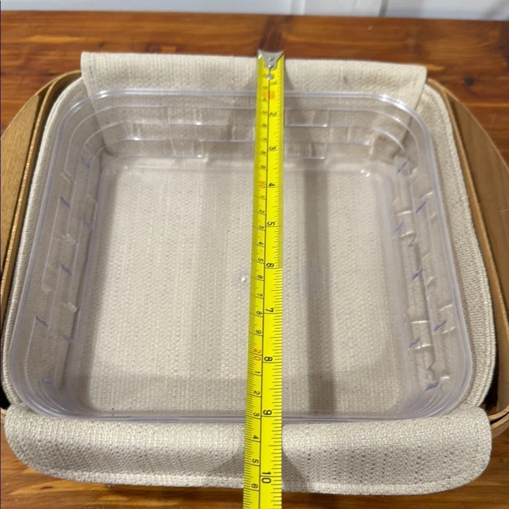 Vtg 2003 Longaberger Warm Brownie Basket & 2002 Handled Basket w/ Tan Liners